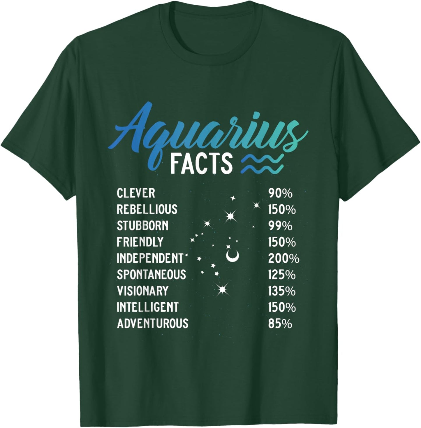 Aquarius Facts February Birthday Zodiac Gifts Aquarious Girl T-Shirt - T-Shirt | Forest