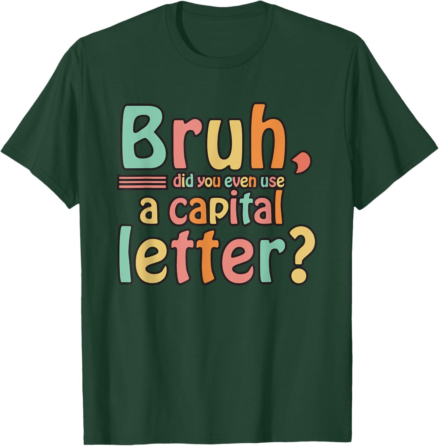 Capital Letters and Periods Bruh T-Shirt - T-Shirt | Forest