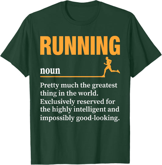 Running Definition Humor Marathon Funny Athlete Runner T-Shirt - T-Shirt | Forest