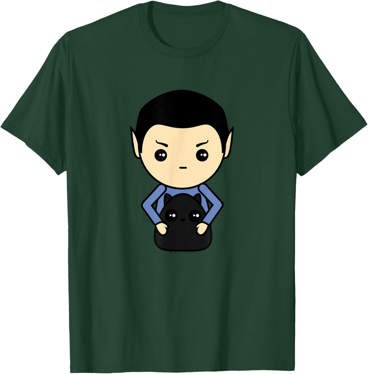 Star Trek: The Original Series Spock With Cat Kawaii T-Shirt - T-Shirt | Forest