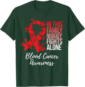 Family Support Blood Cancer Awareness T-Shirt - T-Shirt | Forest