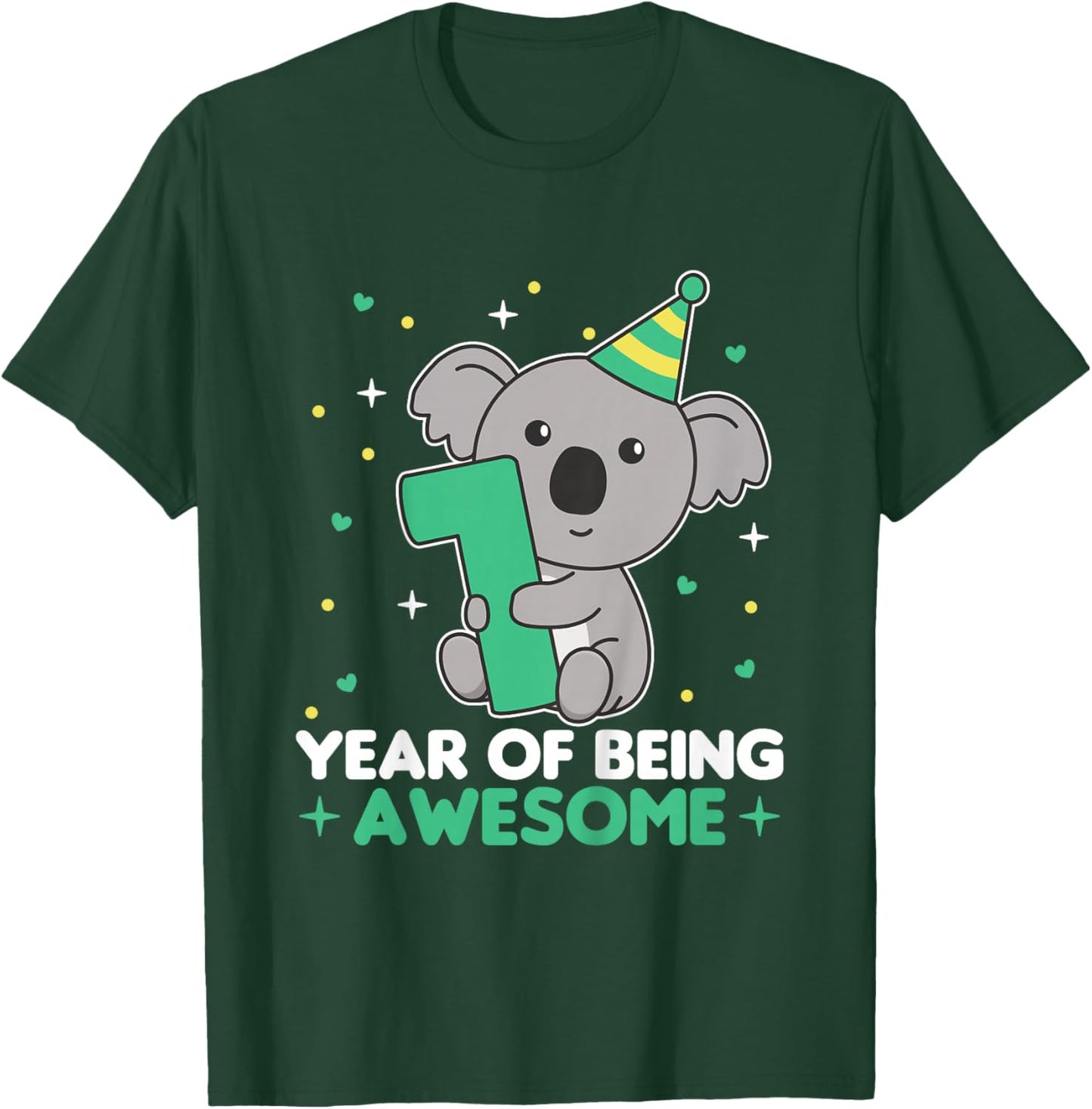 Koala 1st Birthday For Kids One Year Old Koala T-Shirt - T-Shirt | Forest