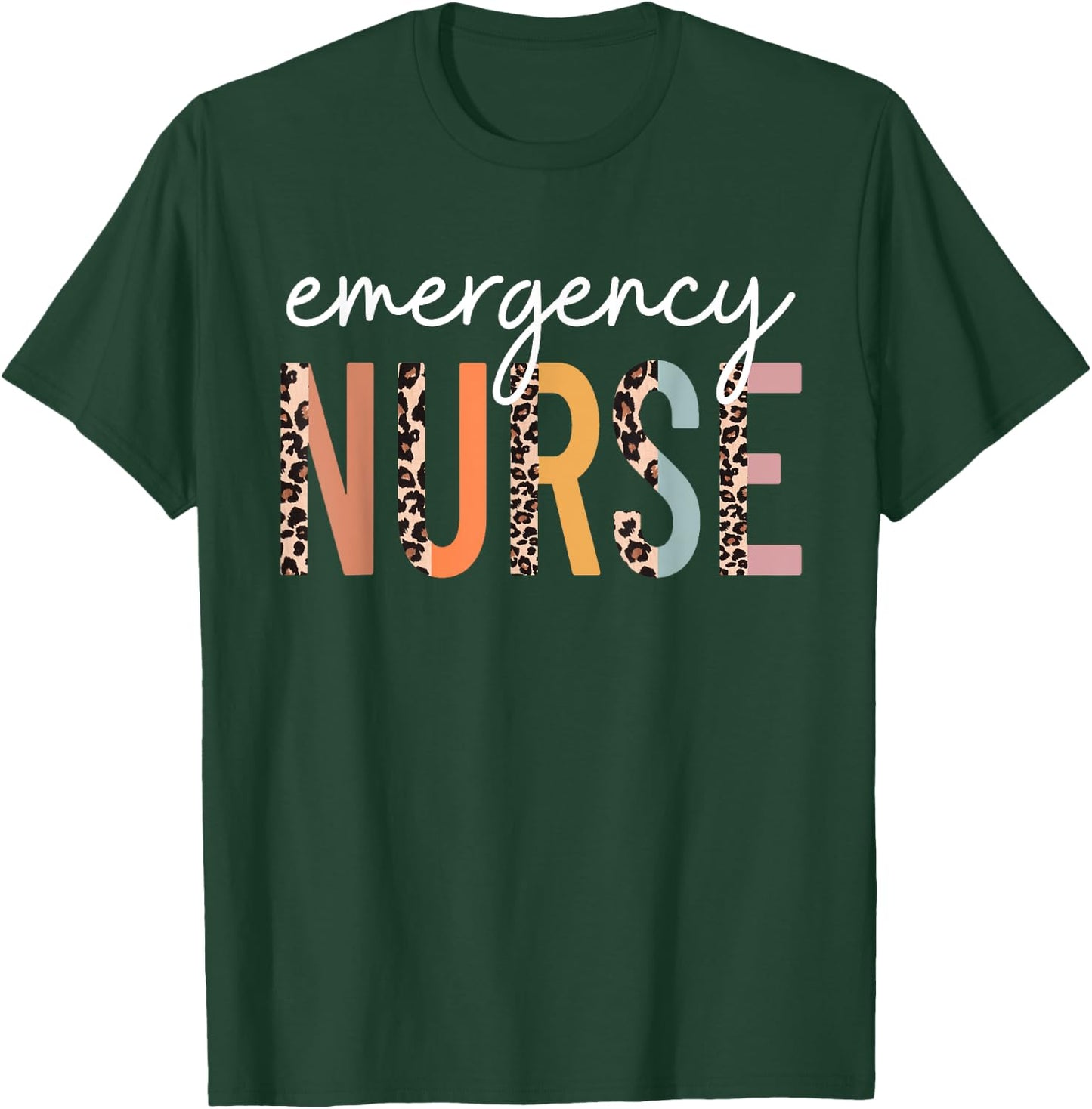 Emergency Nurse Leopard Of ER Nurse Nursing School Women T-Shirt - T-Shirt | Forest