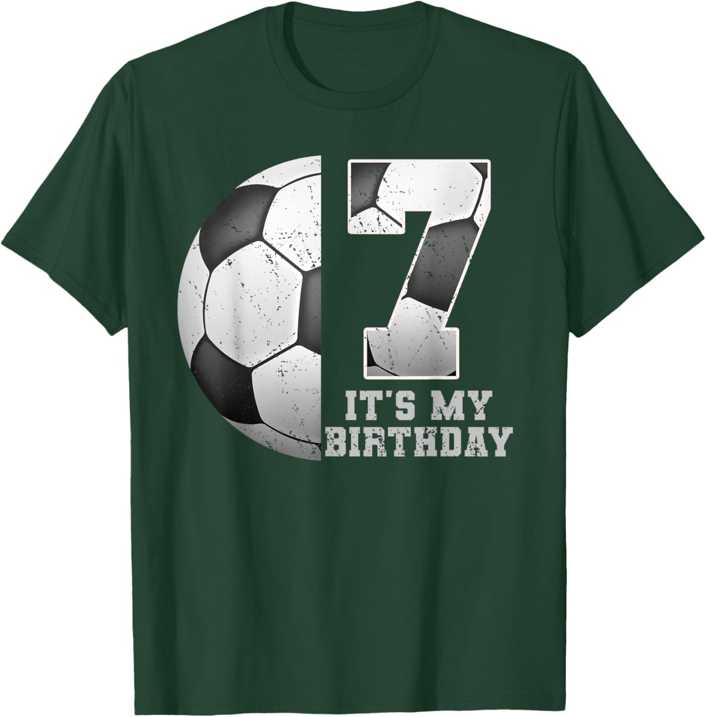 Birthday Boy 7 Soccer Its My 7th Birthday Boys Soccer T-Shirt - T-Shirt | Forest