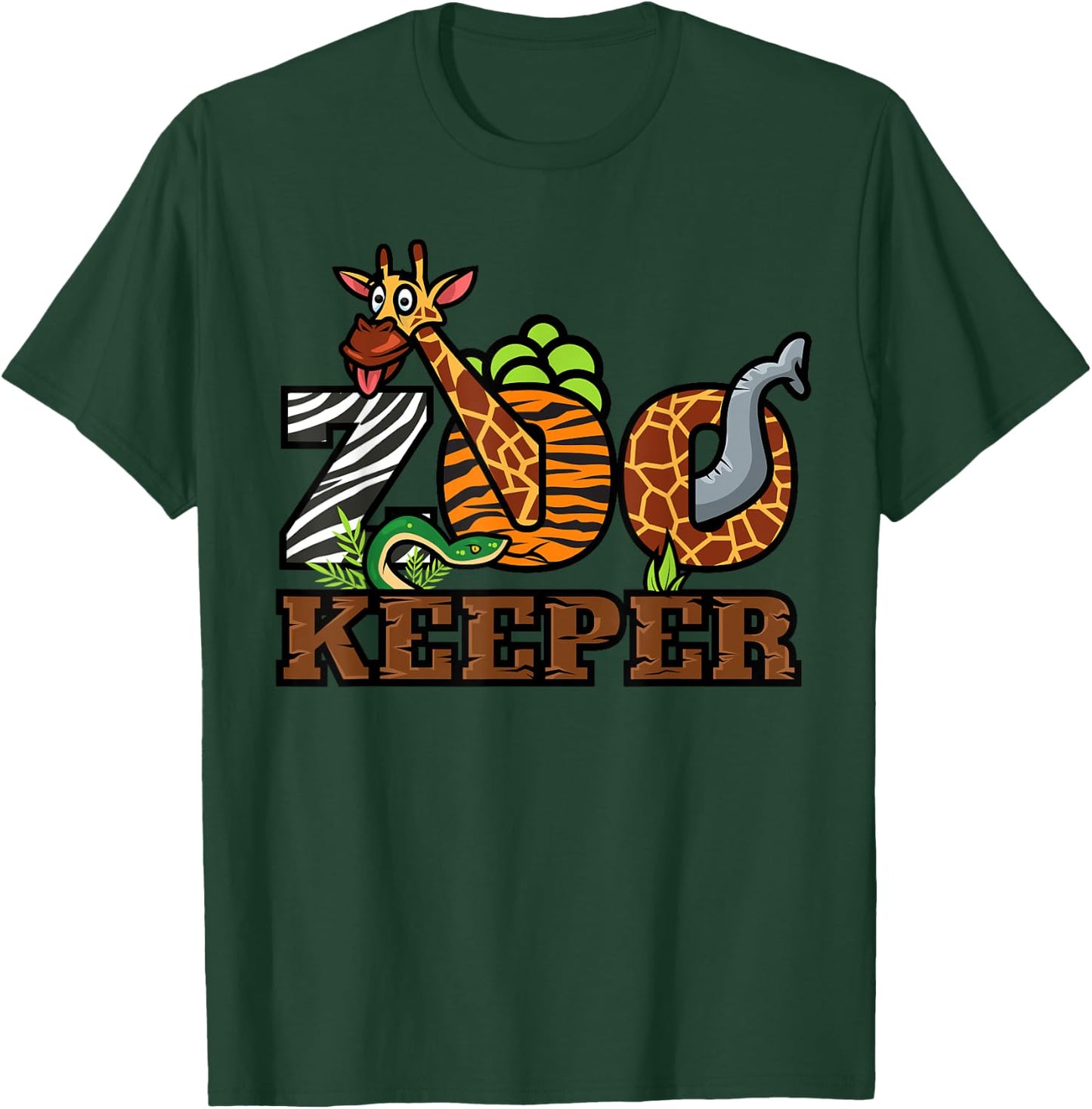 Zoo Keeper Funny Jungle Safari Animal Lover Gift Men Women T-Shirt - T-Shirt | Forest