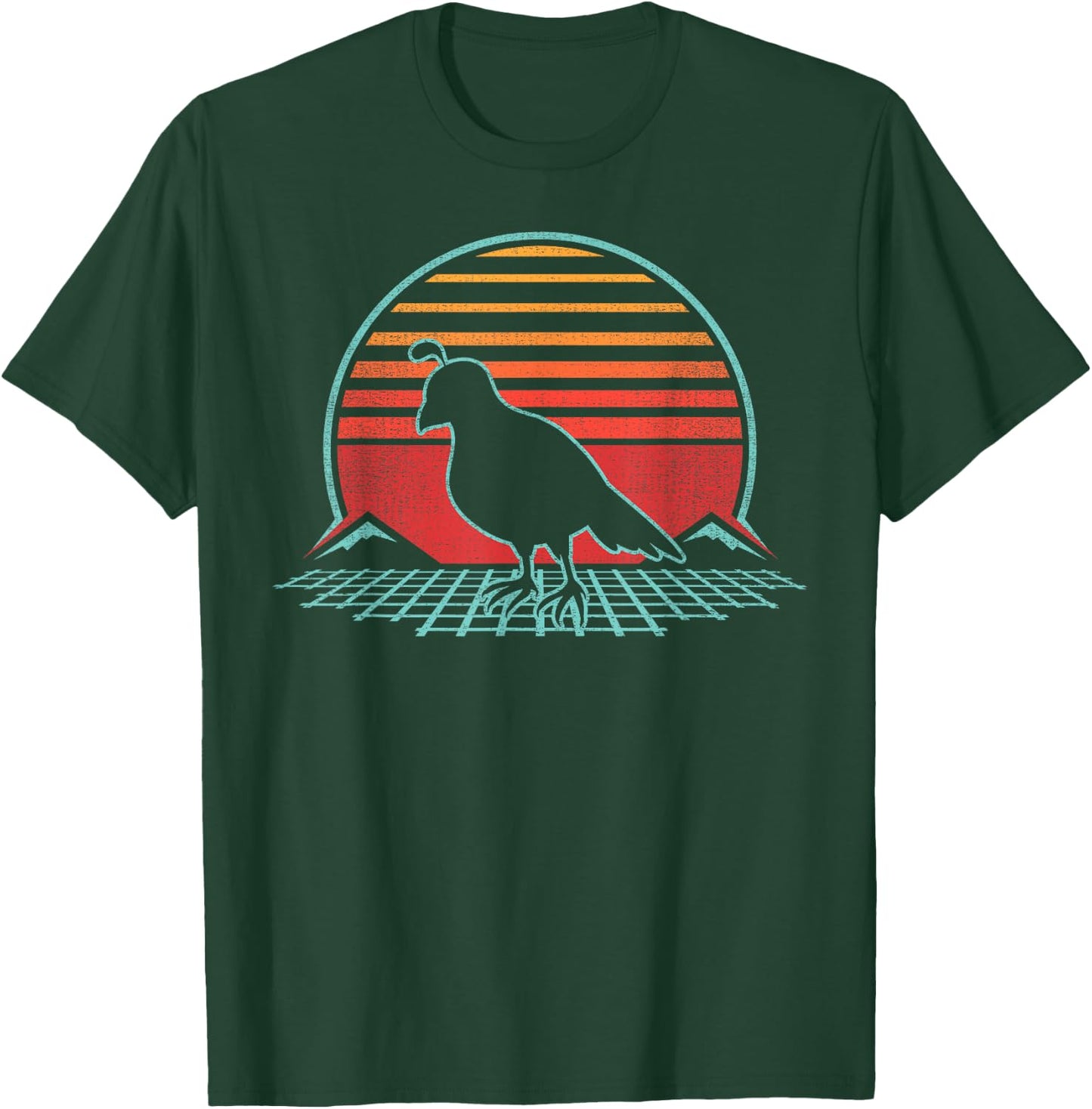 Quail Lover Bird Animal Retro Vintage 80s Style T-Shirt - T-Shirt | Forest