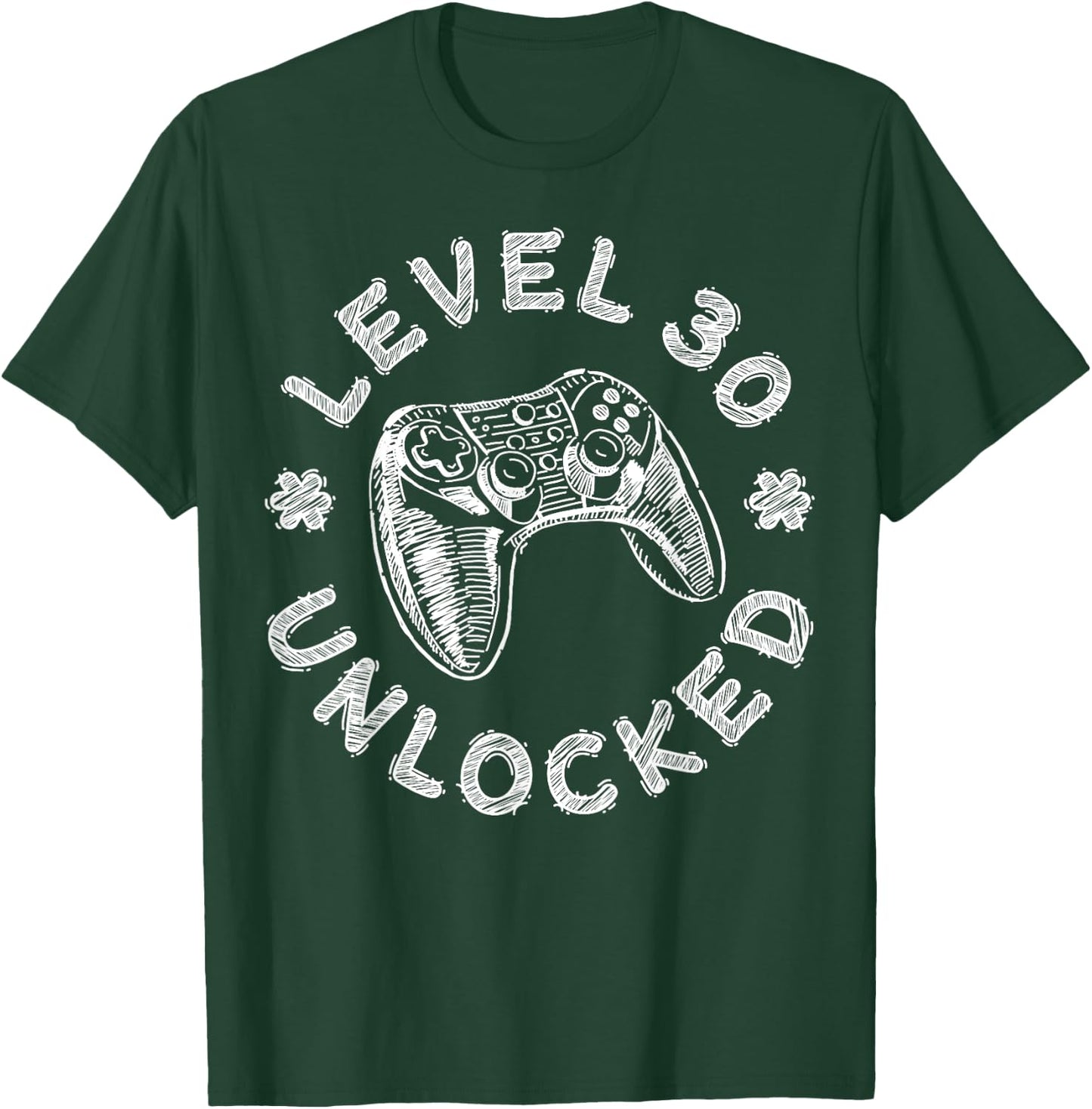 Level 30 Unlocked Shirt Men Women Video Gamer 30th Birthday T-Shirt - T-Shirt | Forest