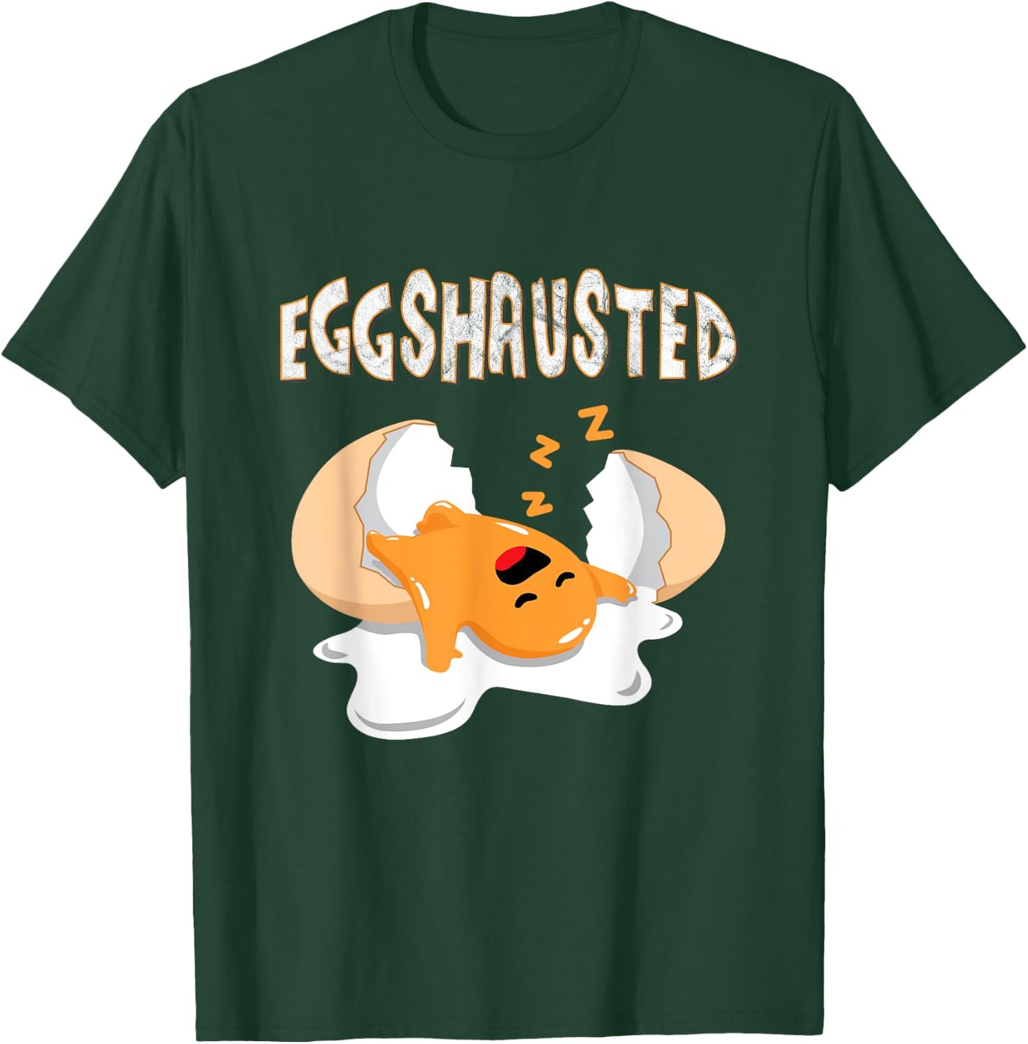 Eggshausted Of Easter Egg Hunts Sleeping Fried Egg Fun Eggs T-Shirt - T-Shirt | Forest