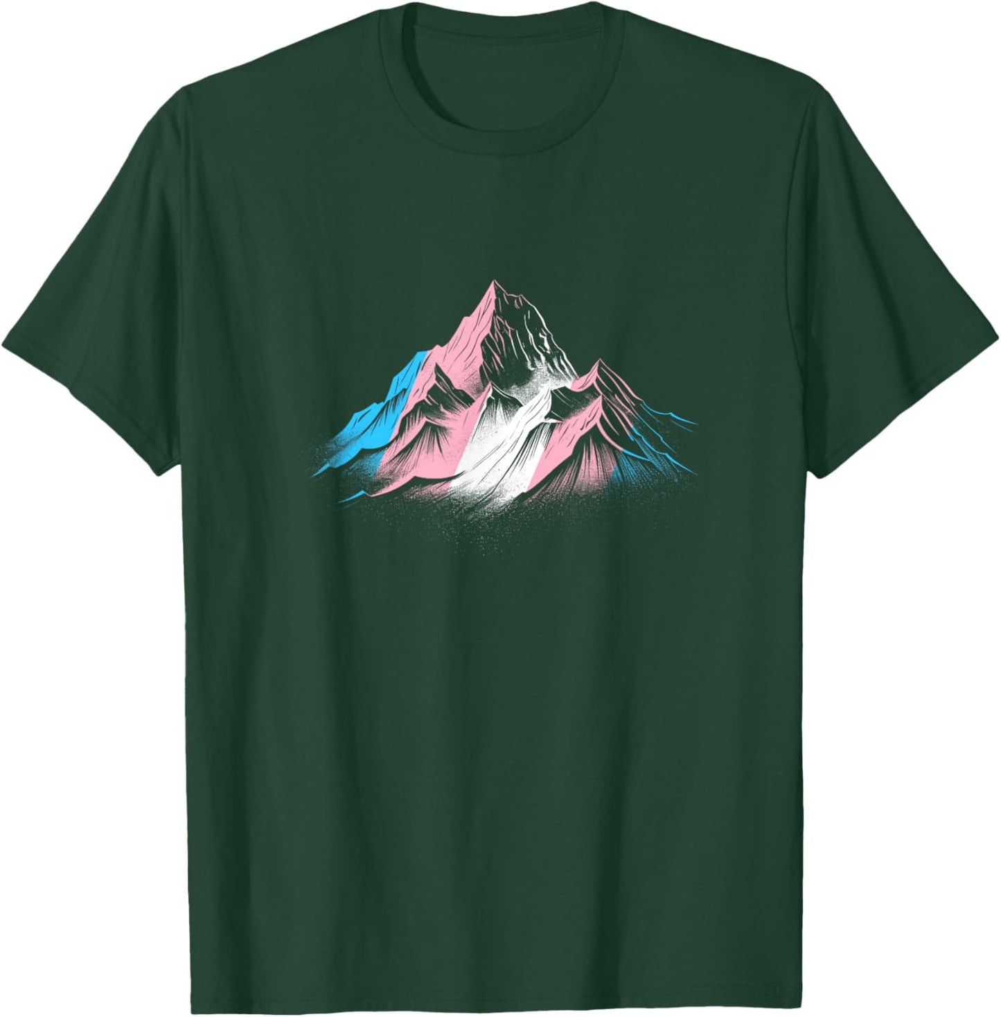Subtle Transgender Pride Month Mountain Hiking Camping Trans T-Shirt - T-Shirt | Forest