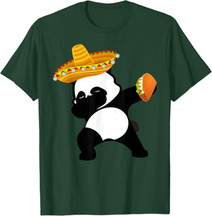 Cinco De Mayo Dabbing Panda Bear Taco Mexican Sombrero T-Shirt - T-Shirt | Forest