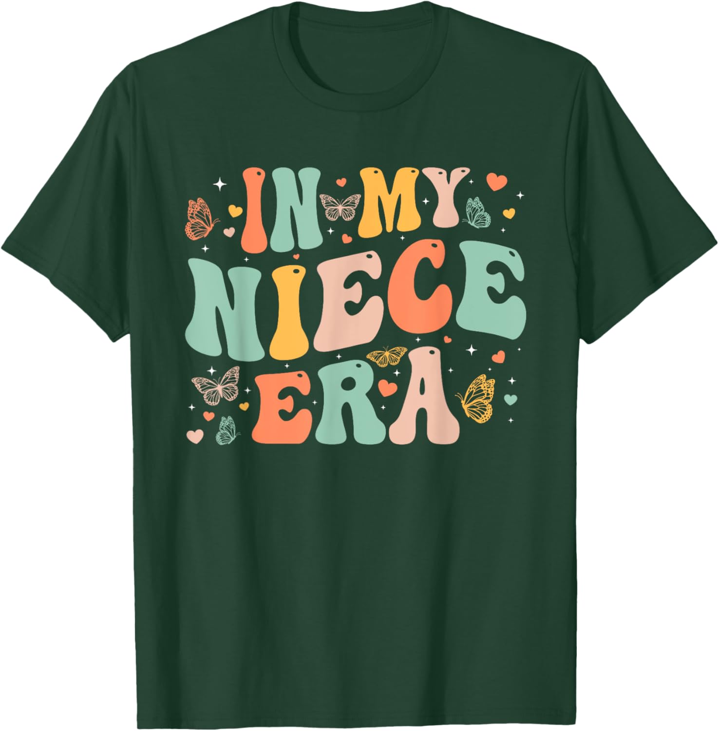 Retro Groovy In My Niece Era Mother's Day Kids Girls T-Shirt - T-Shirt | Forest