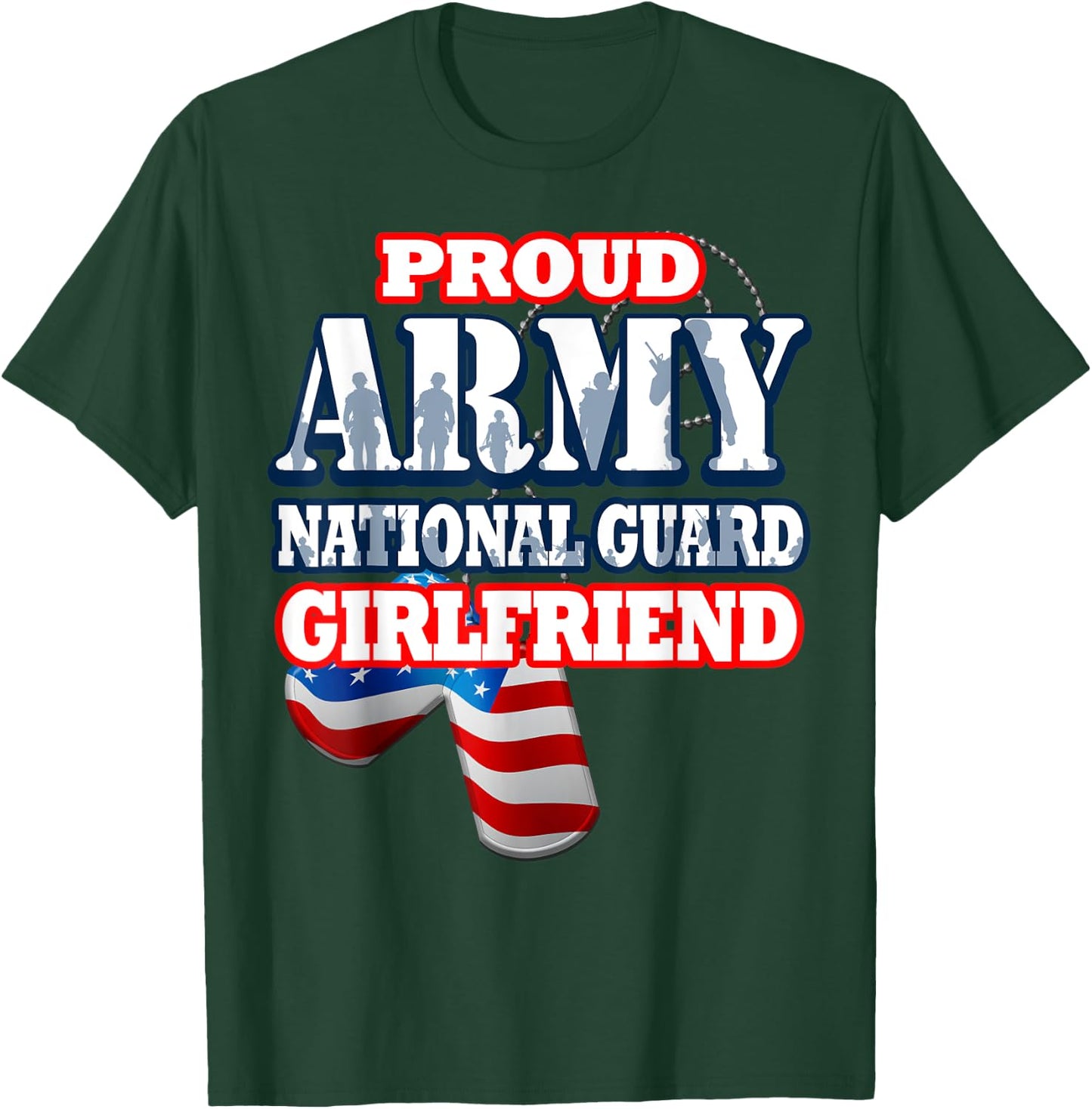 USA Proud Army National Guard Girlfriend Shirt Women T-Shirt - T-Shirt | Forest