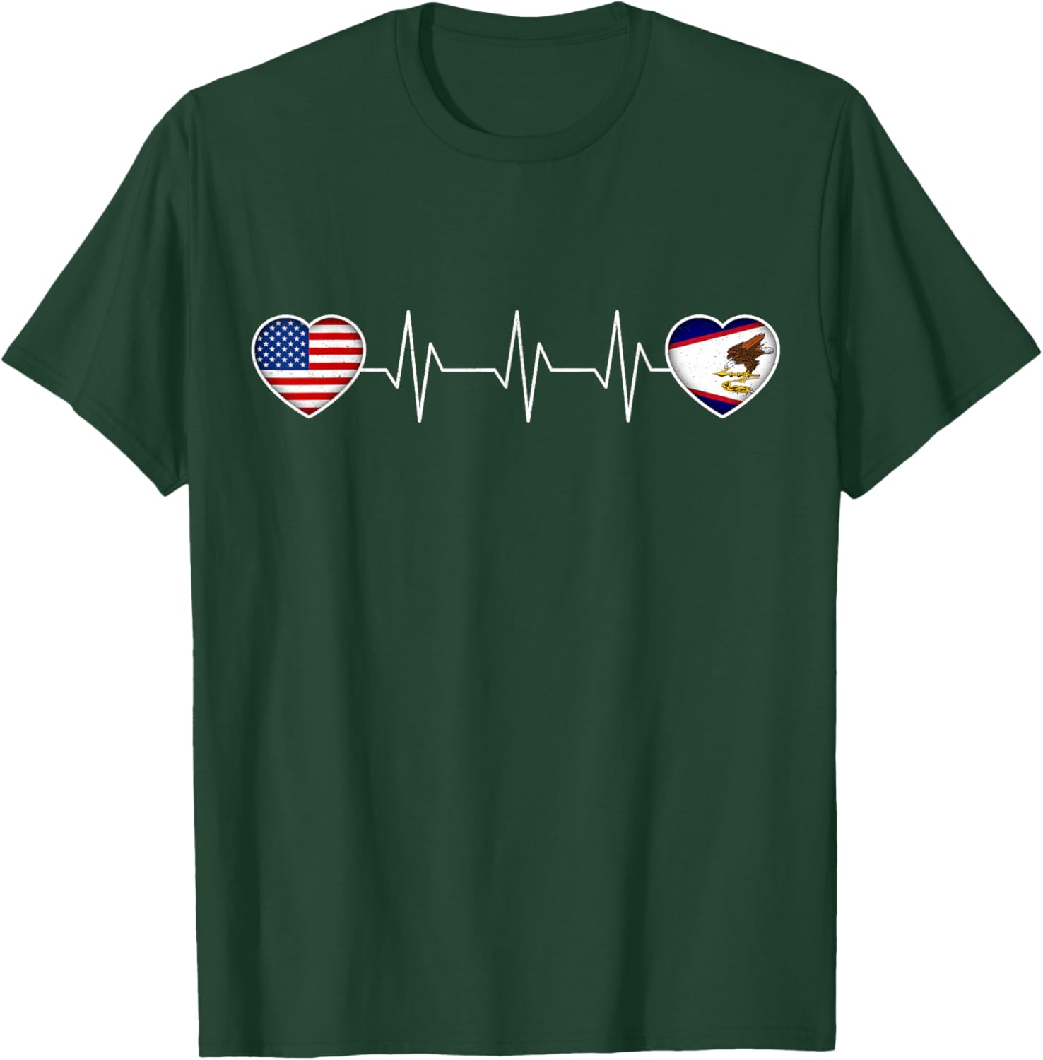 American Samoa & USA T-Shirt - T-Shirt | Forest