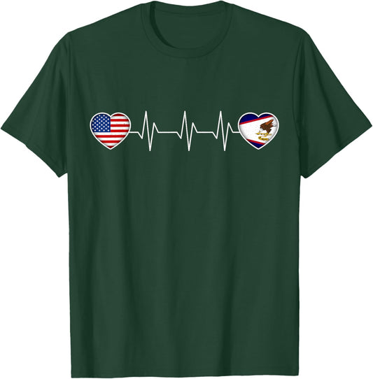 American Samoa & USA T-Shirt - T-Shirt | Forest