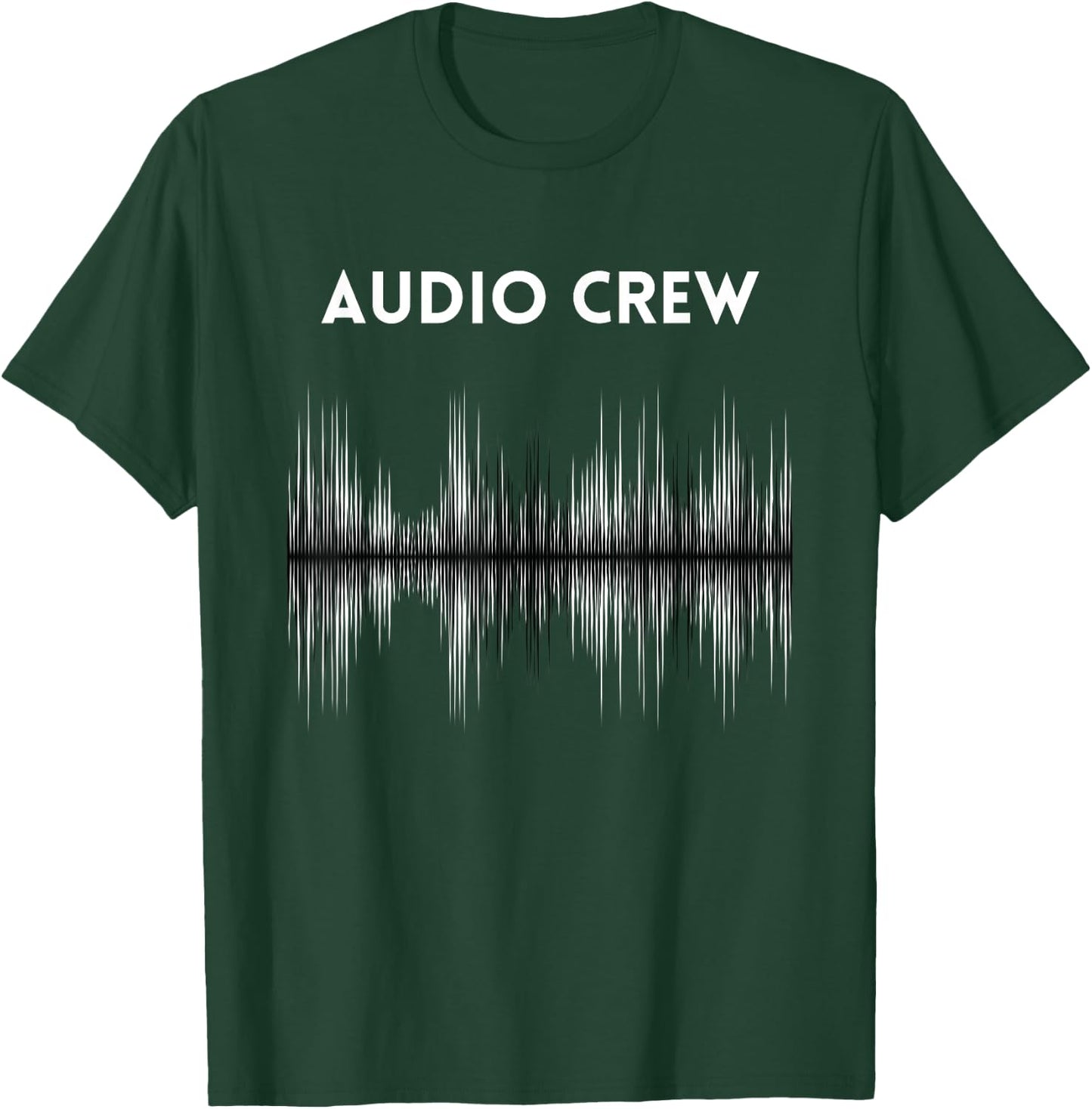 AUDIO CREW Uniform, White & Black Sound Waves, Audio Visual T-Shirt - T-Shirt | Forest