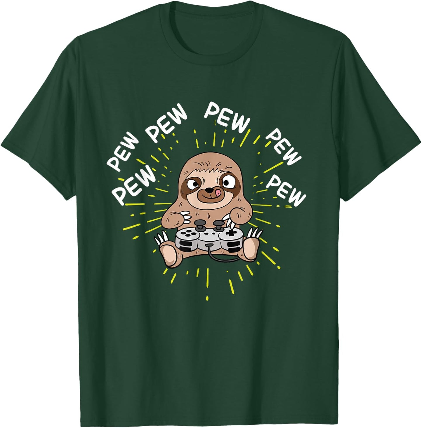 Pew Gamer Sloth Gaming T-Shirt - T-Shirt | Forest