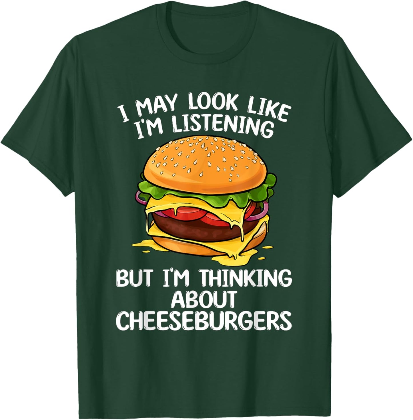 Funny Cheeseburger Design Women Kids Burger Lovers T-Shirt - T-Shirt | Forest
