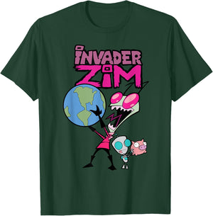 Invader Zim Holding World T-Shirt - T-Shirt | Forest