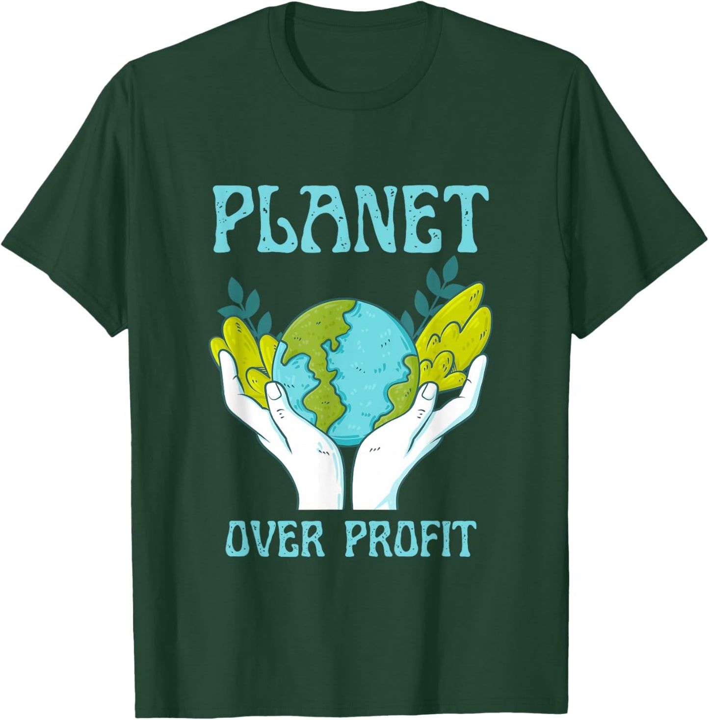 Planet Over Profit Climate Change Earth Day Global Warming T-Shirt - T-Shirt | Forest