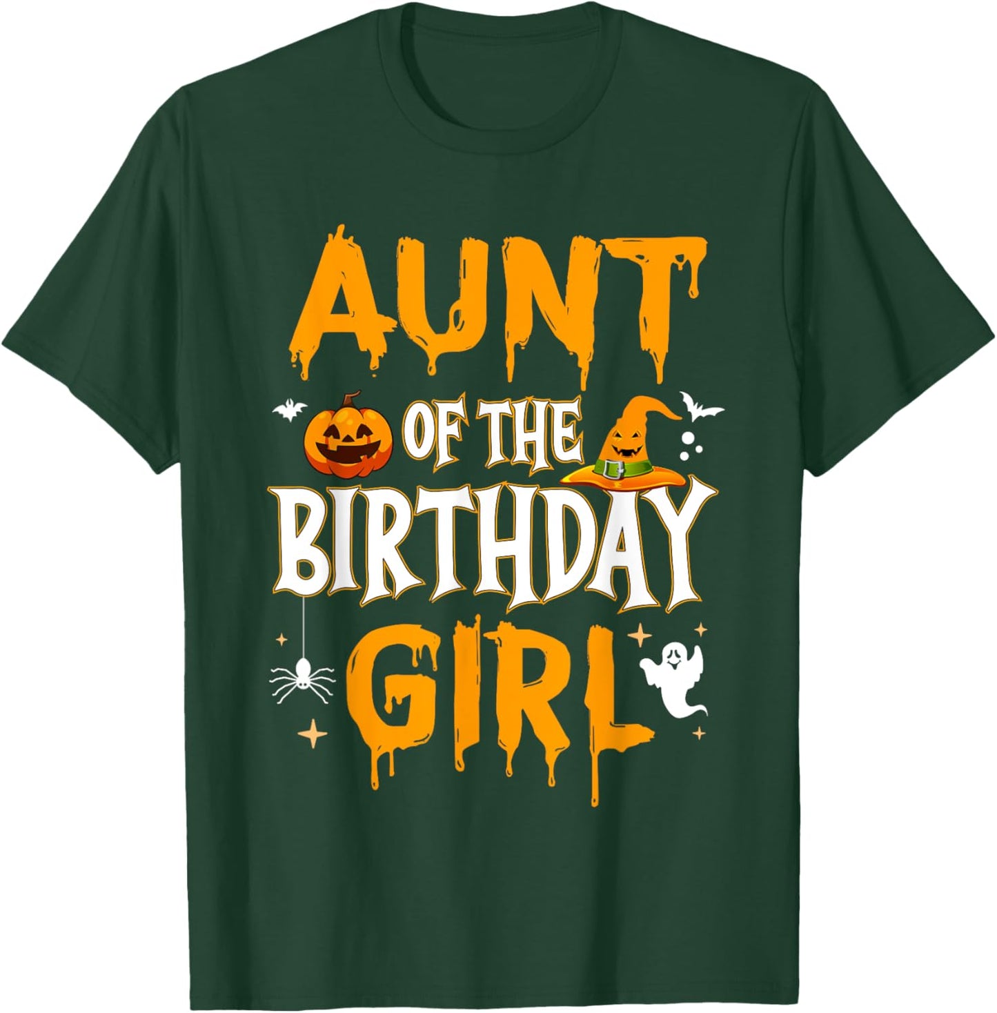 Aunt of the Birthday Girl Halloween 1st Birthday Girl T-Shirt - T-Shirt | Forest