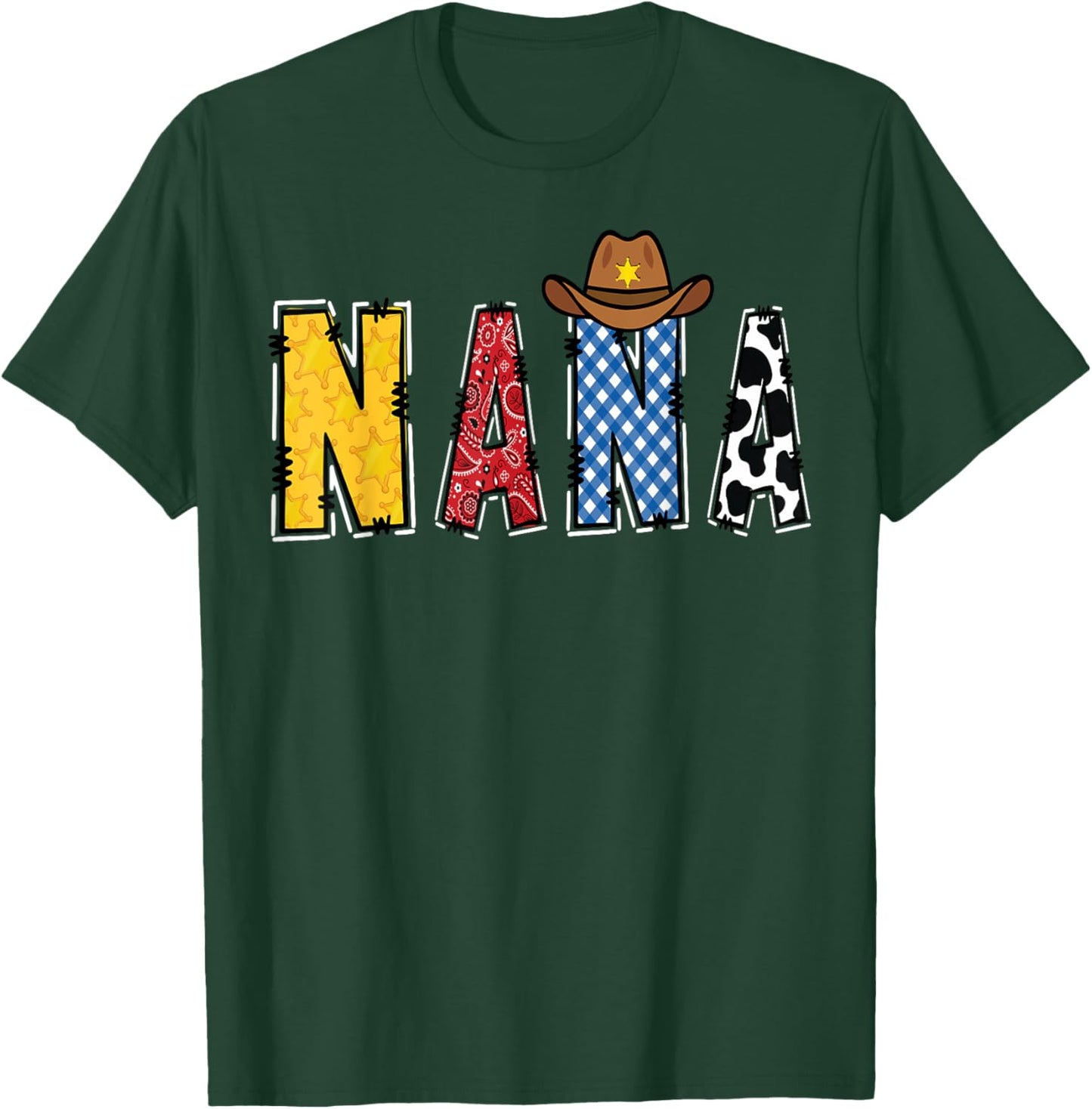 Cowboy Nana Western Rodeo Theme Kids Birthday Party T-Shirt - T-Shirt | Forest