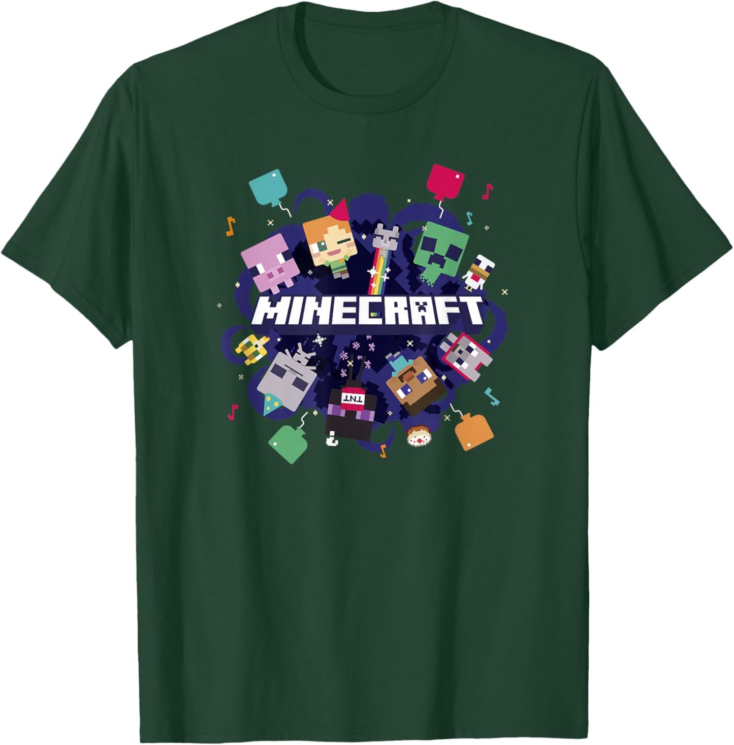 Minecraft Chibi Mobs Party Celebration Logo T-Shirt - T-Shirt | Forest
