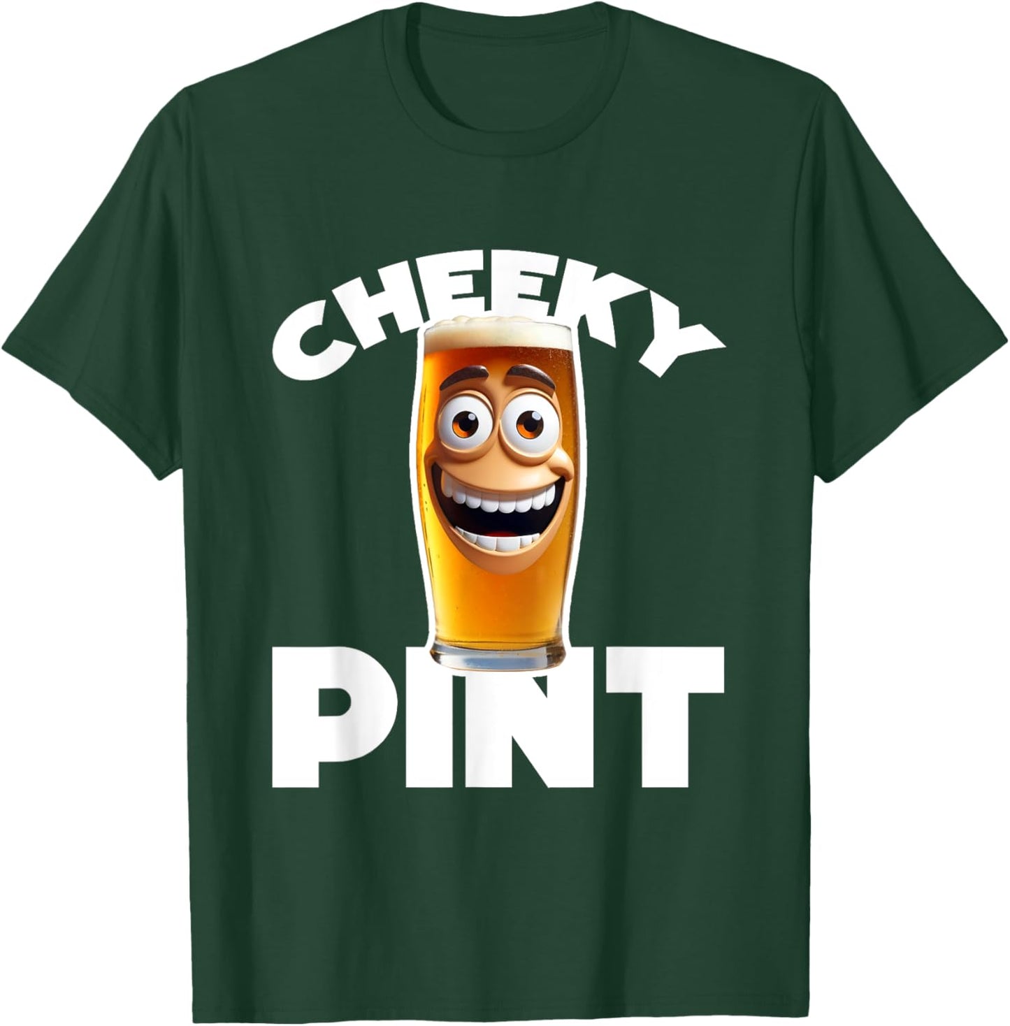 Cheeky pint funny beer drink English pub lager ale T-Shirt - T-Shirt | Forest