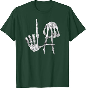 Skeleton Bones Hands LA, Los Angeles USA, Skeleton Fingers T-Shirt - T-Shirt | Forest