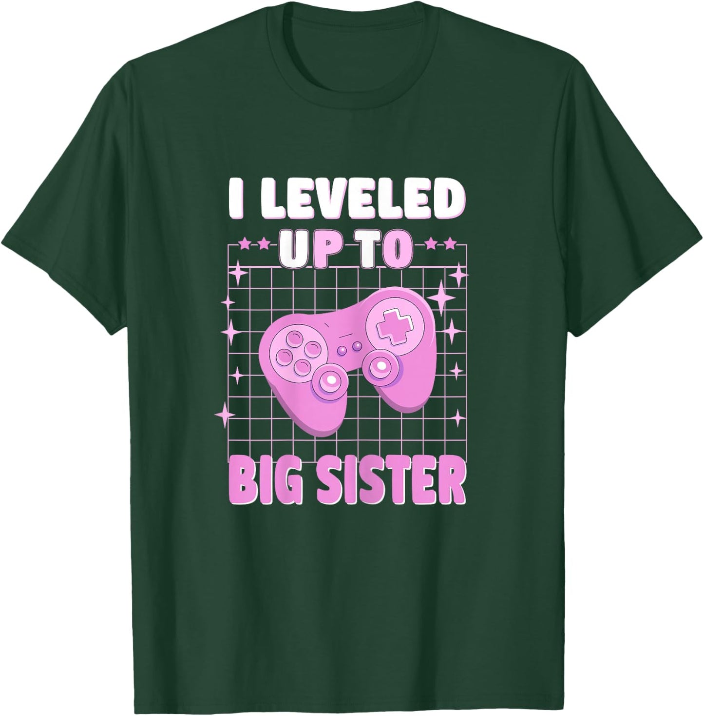 Cute I leveled up to Big Sister gamer Est 2025 T-Shirt - T-Shirt | Forest