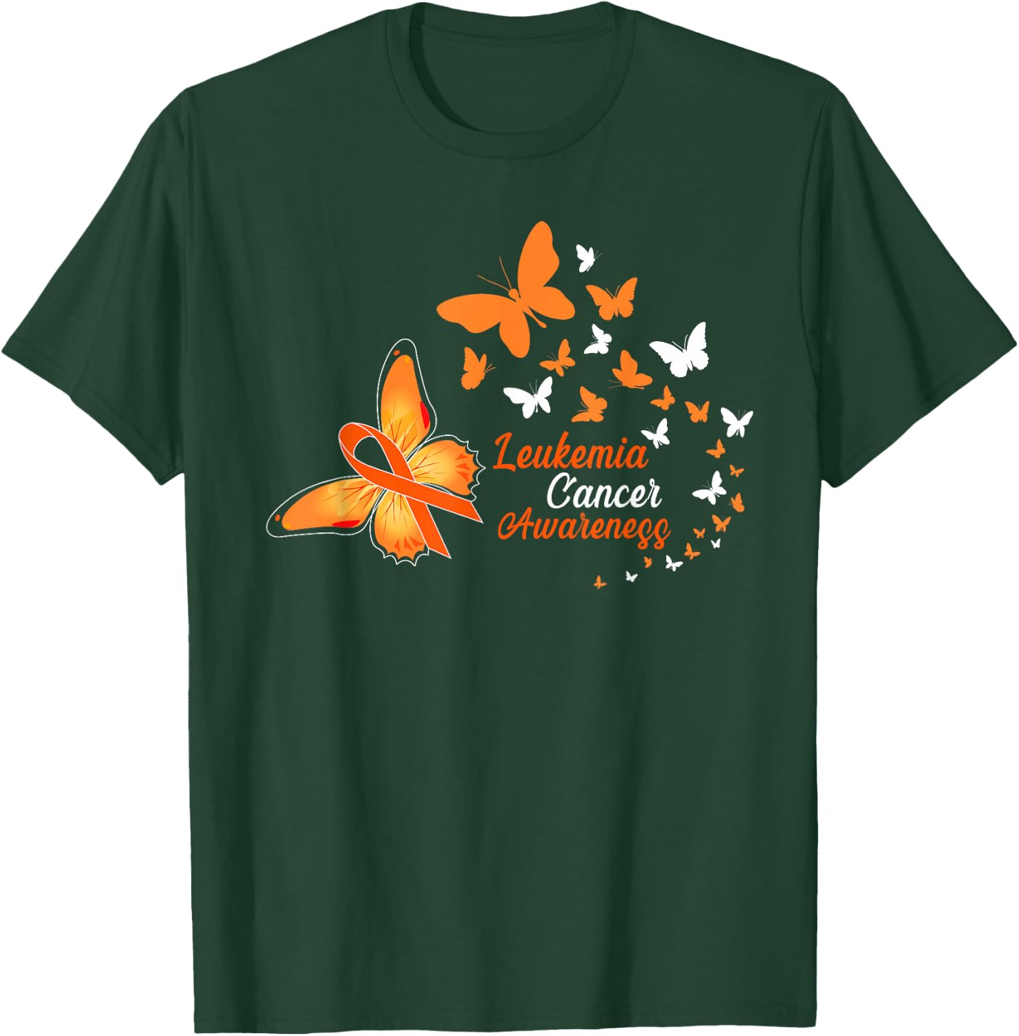 Leukemia Cancer Awareness Butterflies T-Shirt - T-Shirt | Forest