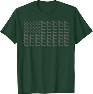 American Flag Vintage Patriotic Dachshund Dad Weiner Dog T-Shirt - T-Shirt | Forest