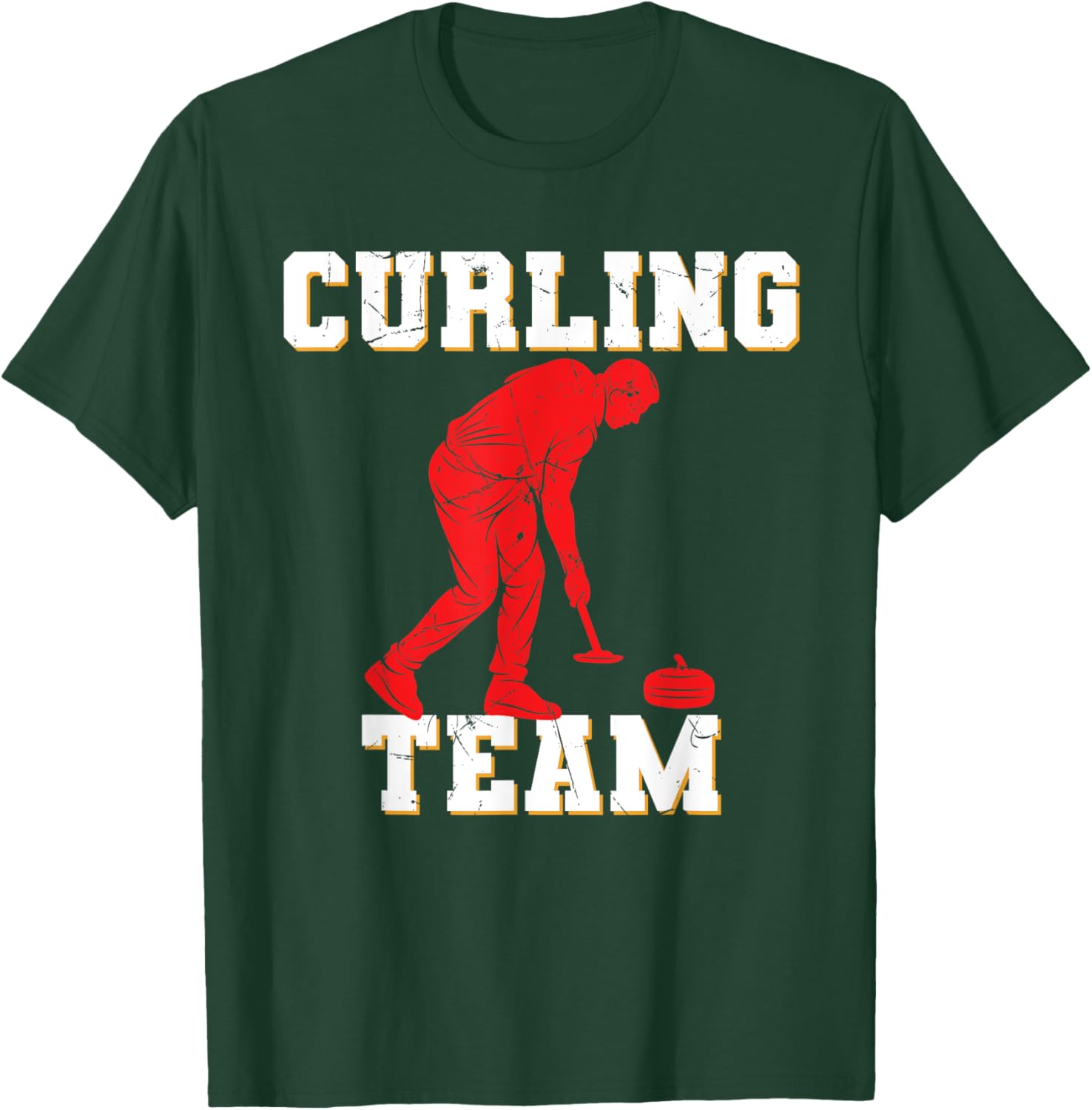 Curling Player Winter Sports T-Shirt - T-Shirt | Forest
