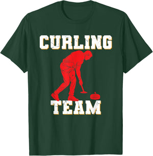 Curling Player Winter Sports T-Shirt - T-Shirt | Forest