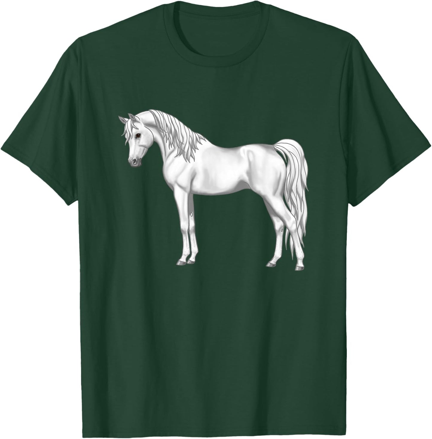 Pretty White Light Gray Egyptian Arabian Horse Lovers Gift T-Shirt - T-Shirt | Forest
