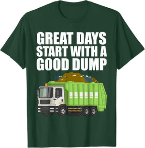 Garbage Truck Art For Toddler Boys Garbage Man Garbage Truck T-Shirt - T-Shirt | Forest