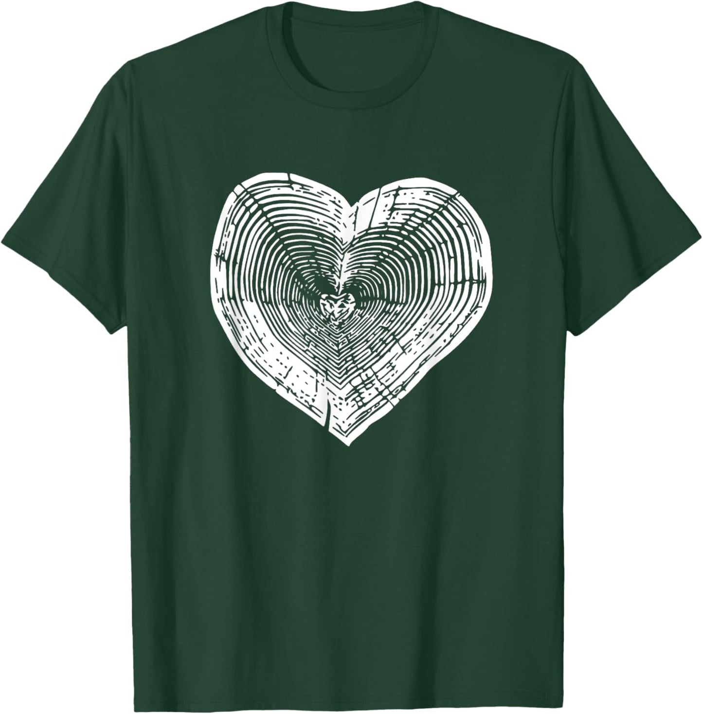 Outdoor Nature Lover Tree Ring Heart Earth Day T-Shirt - T-Shirt | Forest