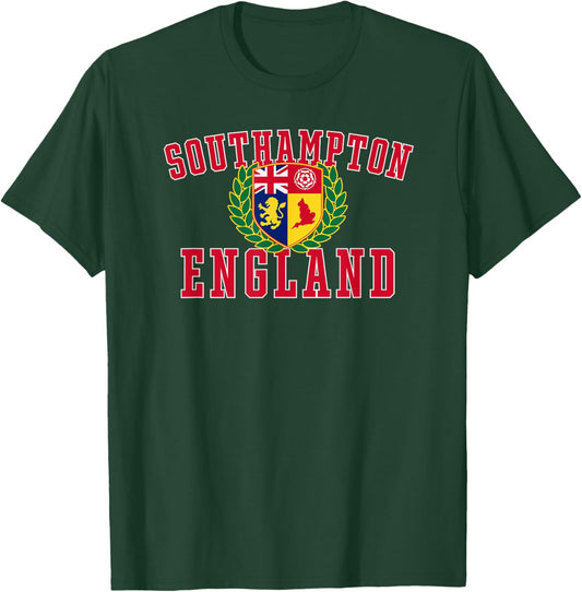 Southampton England Crest , Small, Black T-Shirt - T-Shirt | Forest