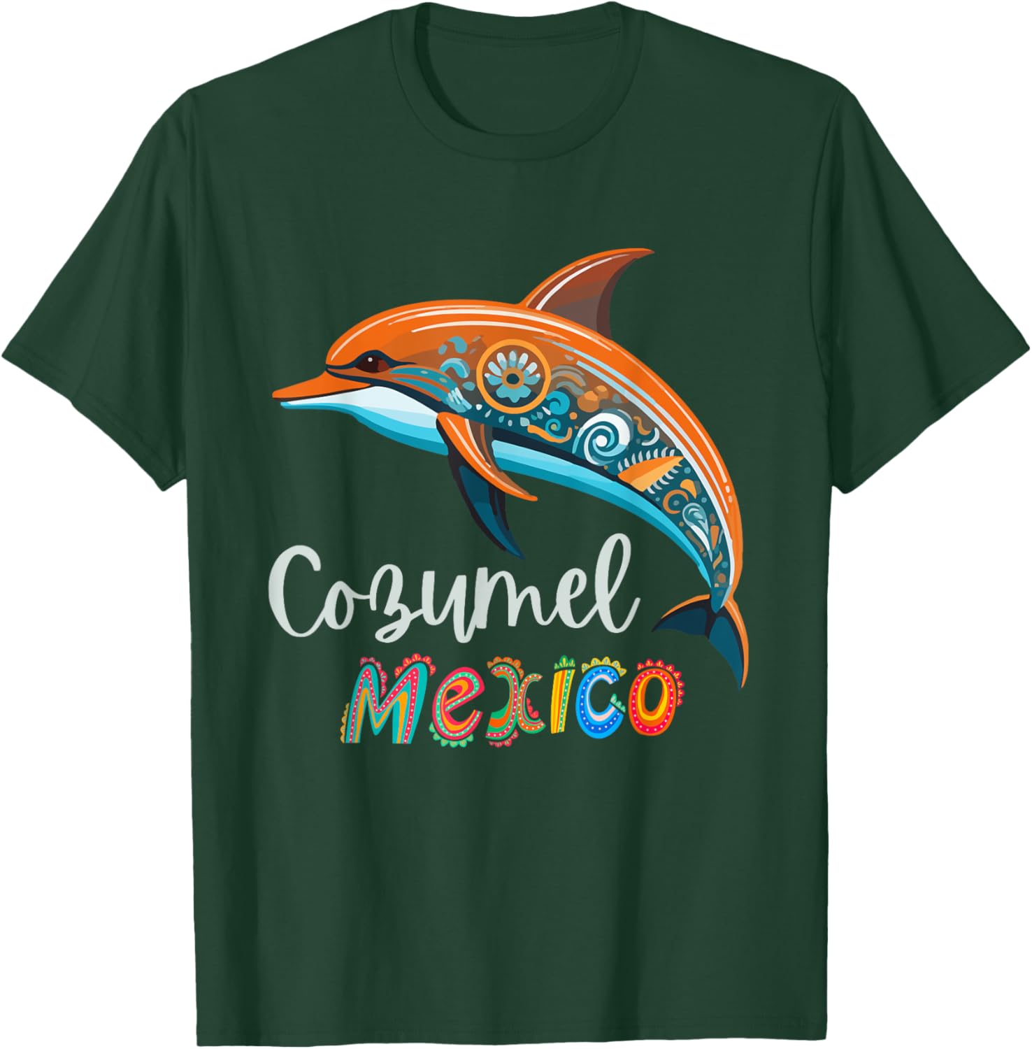 Cozumel Mexico Dolphin Souvenir / Cozumel T-Shirt - T-Shirt | Forest