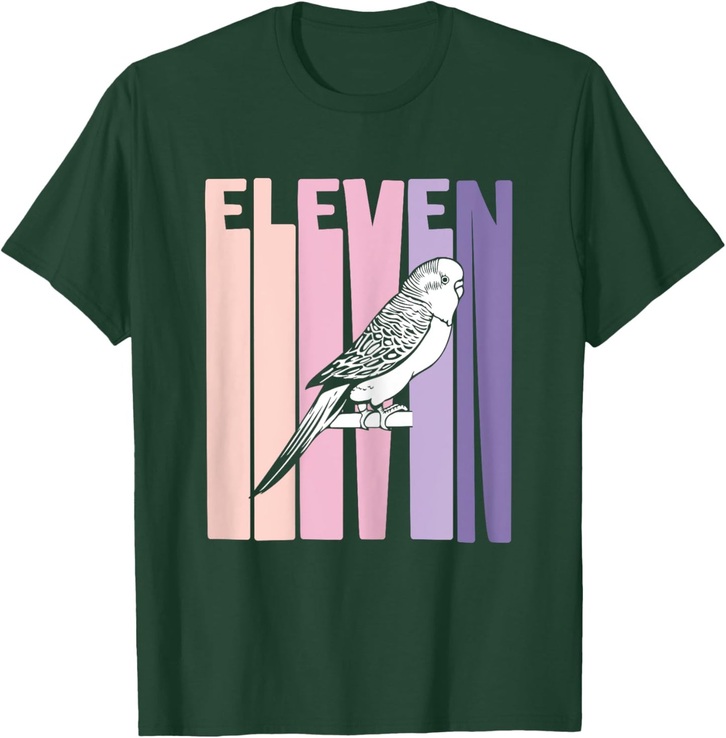 11 Year Old Budgie Parakeet Lover Birthday Girl 11th B-Day T-Shirt - T-Shirt | Forest