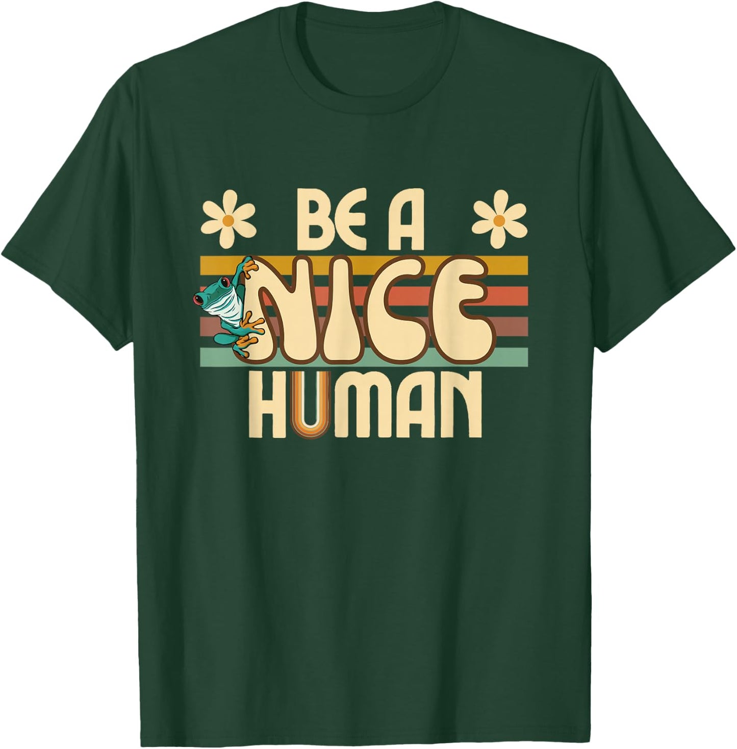 Be A Nice Human Retro Kindness T-Shirt - T-Shirt | Forest