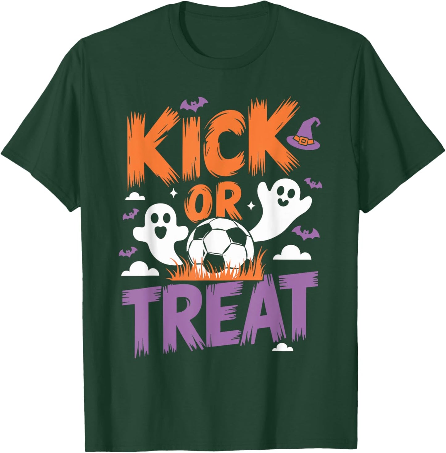 Kick Or Treat Soccer Halloween Spooky Soccer Shirt Halloween T-Shirt - T-Shirt | Forest