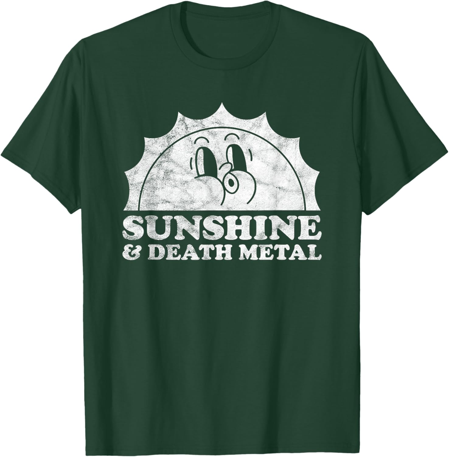 Sunshine and Death Metal Retro Vintage Sun Men Women T-Shirt - T-Shirt | Forest