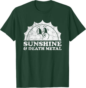 Sunshine and Death Metal Retro Vintage Sun Men Women T-Shirt - T-Shirt | Forest