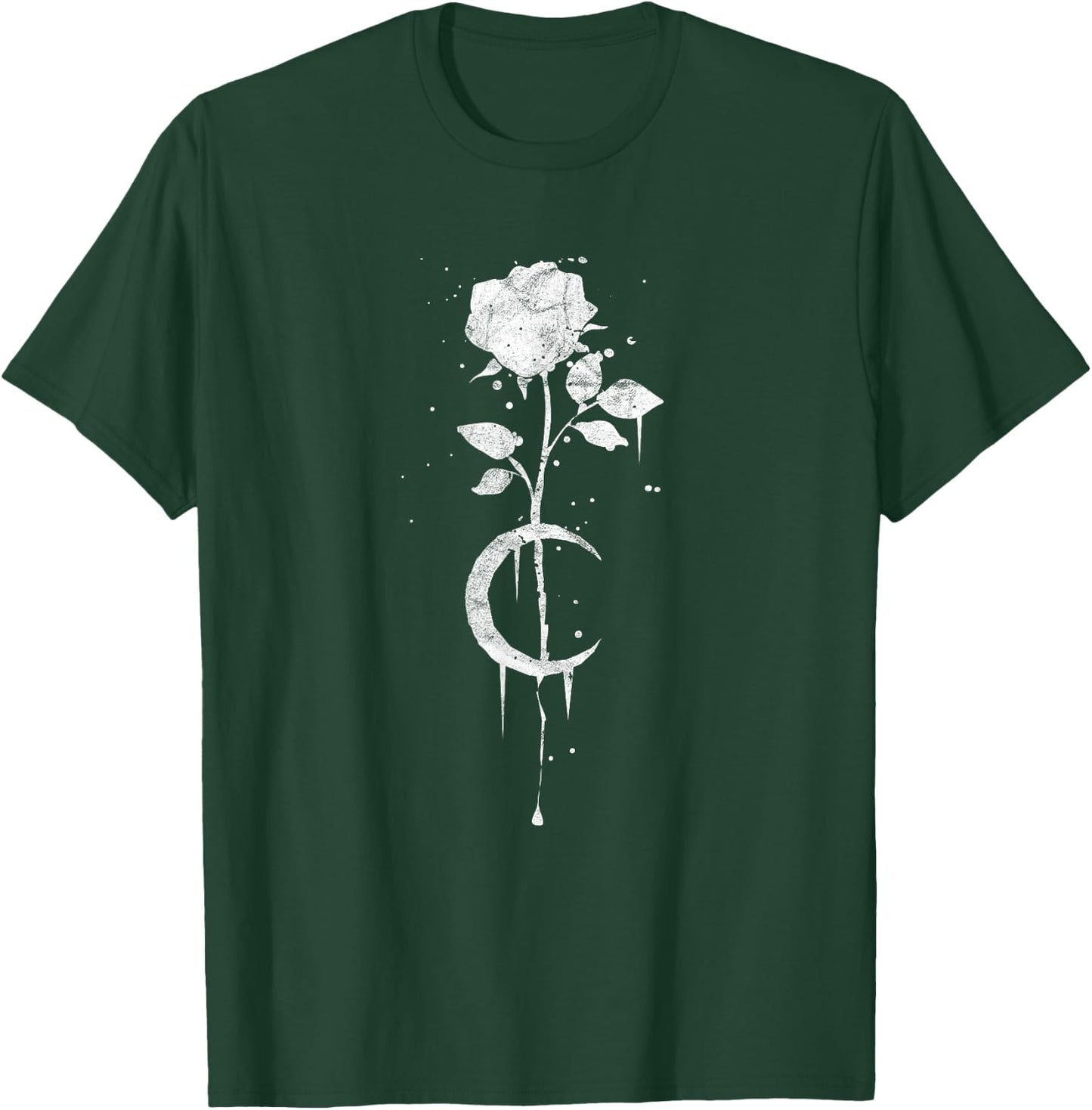 Occult Moon Rose Witchcraft - The Witch Vintage Gothic Short Sleeve T-Shirt - T-Shirt | Forest
