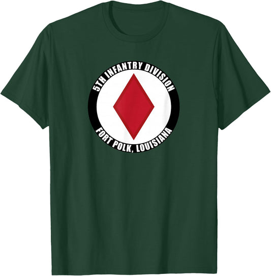 5th Infantry Division Fort Polk Louisiana Emblem Veteran T-Shirt - T-Shirt | Forest