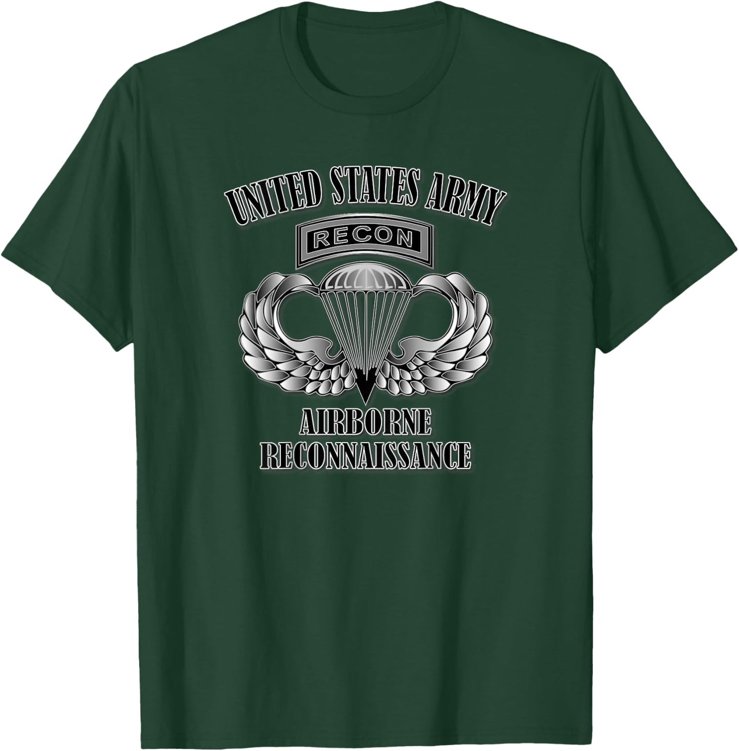 U.S. Army Airborne Reconnaissance (Back Design) T-Shirt - T-Shirt | Forest