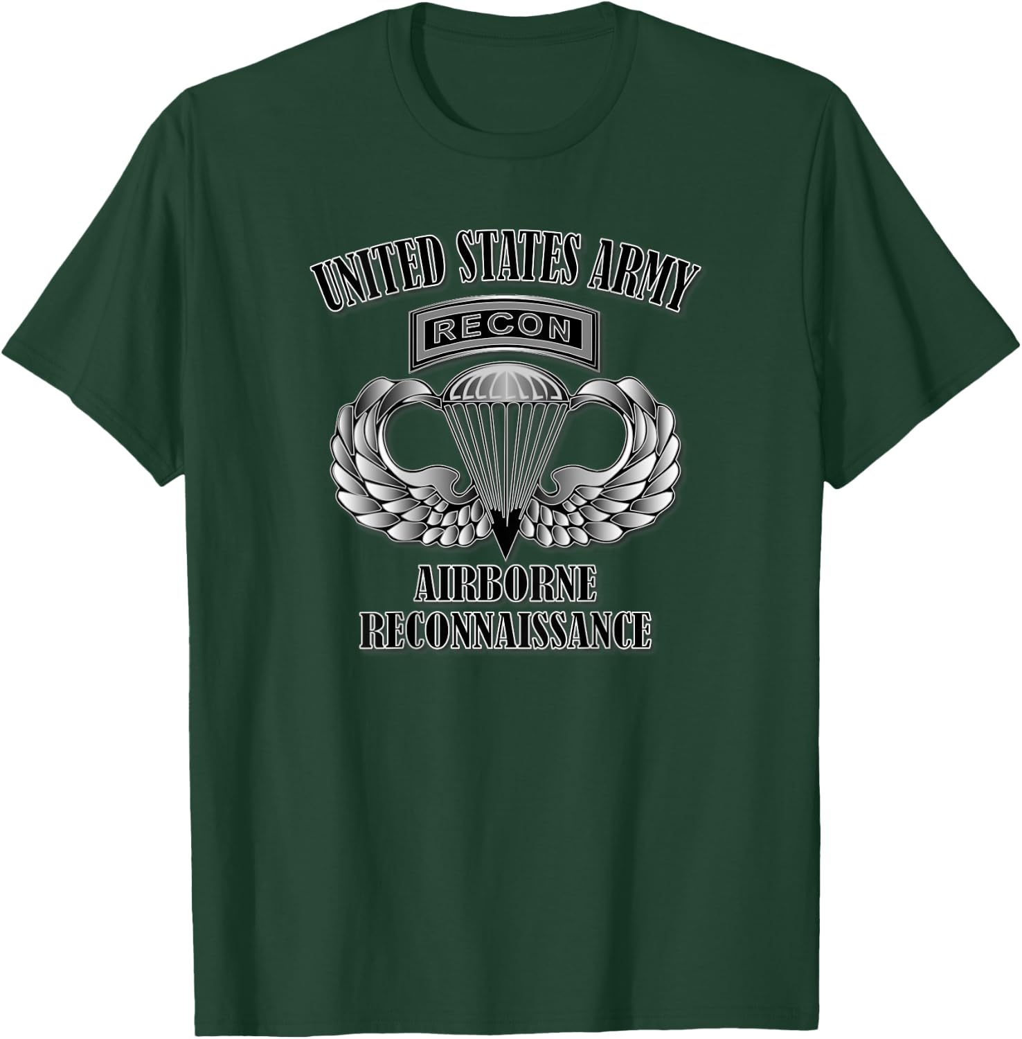 U.S. Army Airborne Reconnaissance (Back Design) T-Shirt - T-Shirt | Forest
