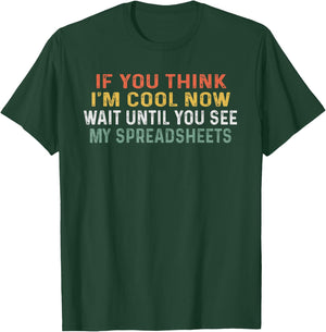 Retro Funny Spreadsheet Designs For Actuary Statistician T-Shirt - T-Shirt | Forest