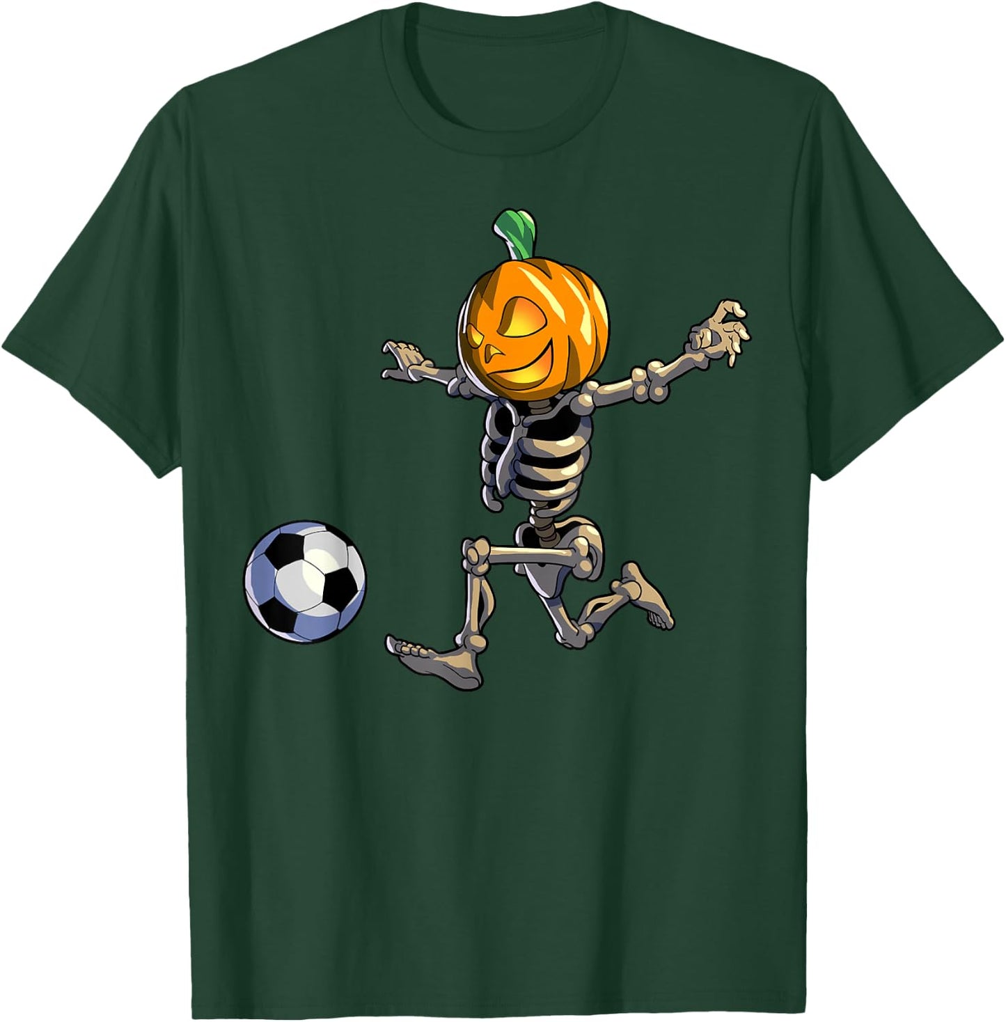 Soccer Skeleton Halloween Men Boys Soccer Halloween T-Shirt - T-Shirt | Forest