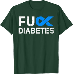 Fuck Diabetes Awareness Ribbon Type 1 One Two 2 T1D T-Shirt - T-Shirt | Forest